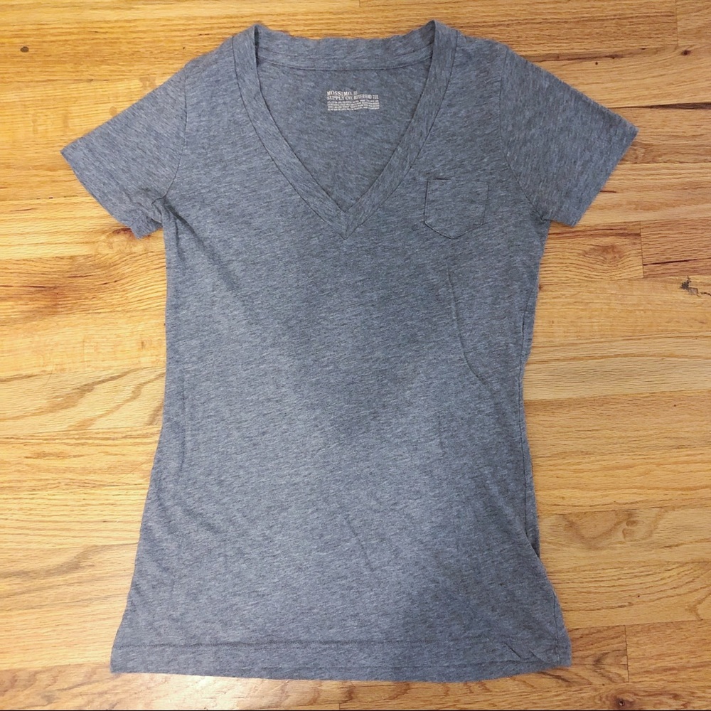 Mossimo Grey V Neck Pocket Tee - Size S